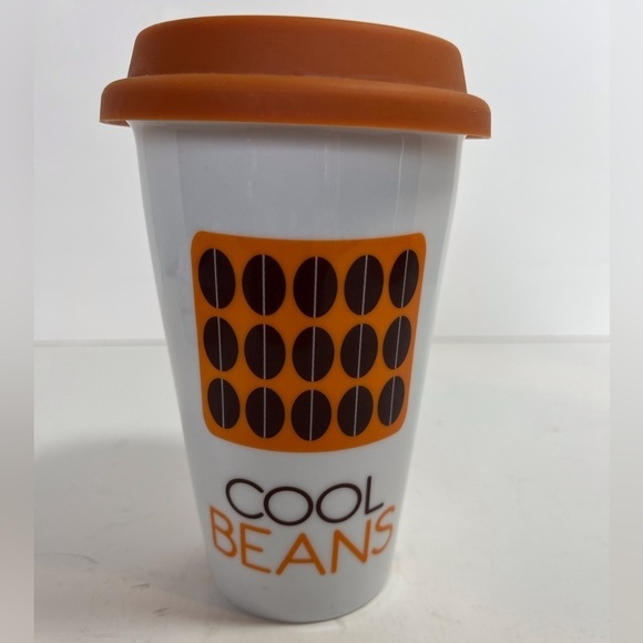 Cool Beans Reusable Travel Ceramic Coffee Mug with Lid - Picture 1 of 6